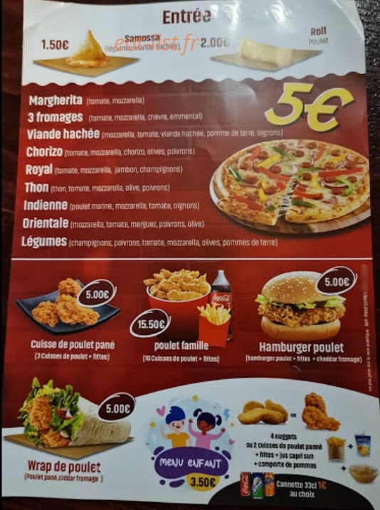 Pizza 5€ — carte page 2