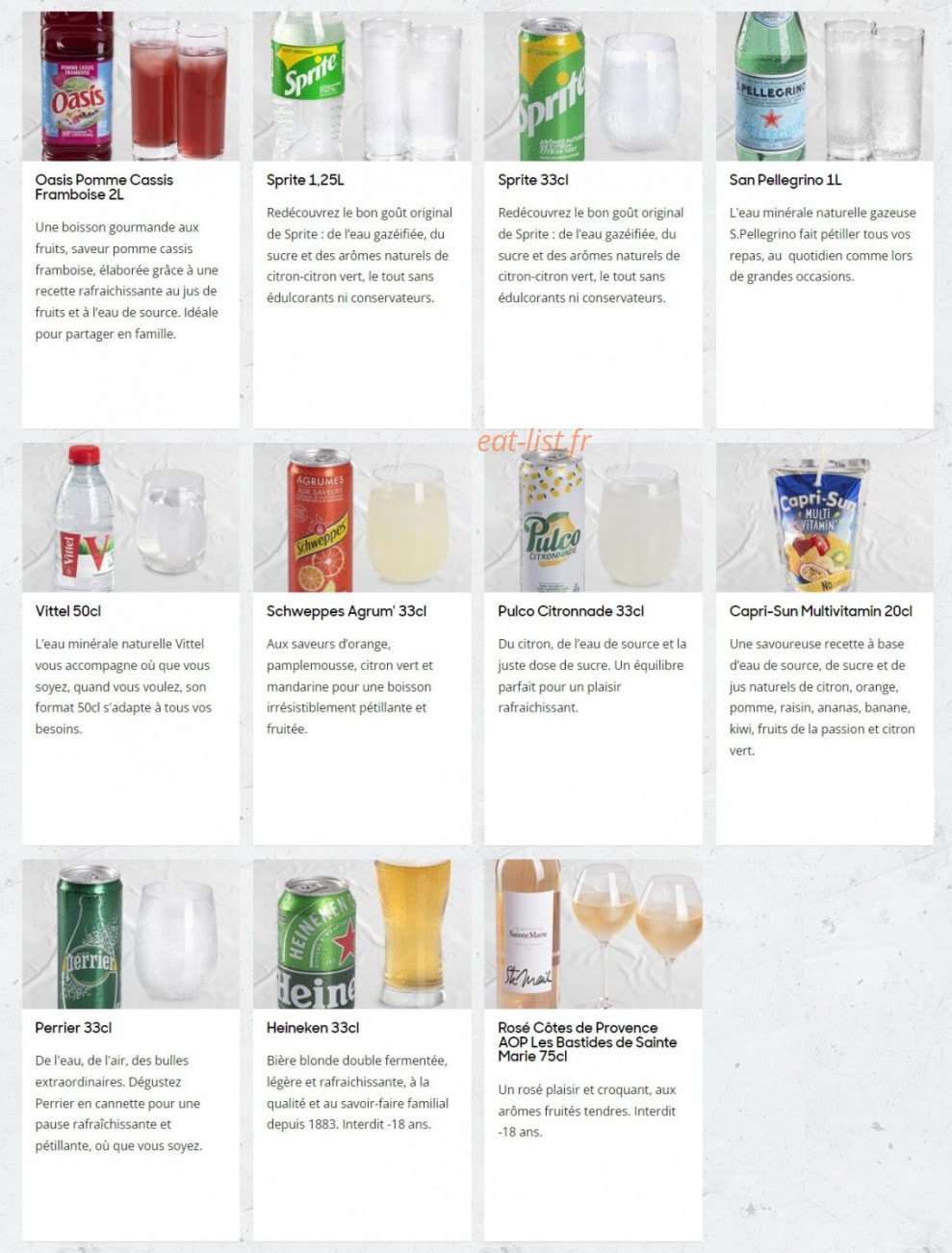 Pizza Hut — carte page 9