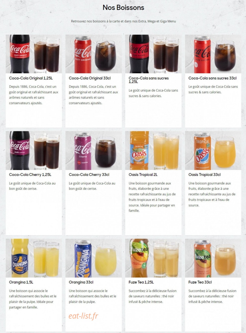 Pizza Hut — carte page 8