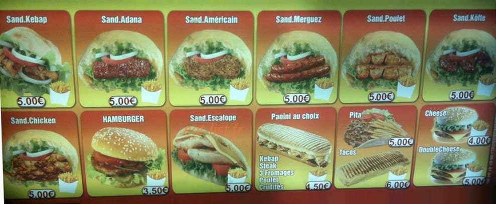 Restaurant Adana — carte page 1