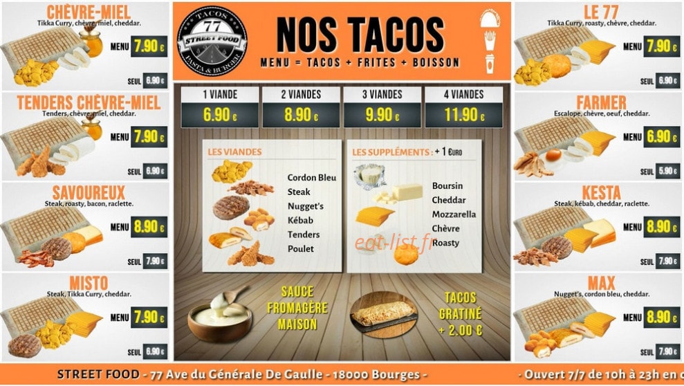 Street Food 77 — carte page 2