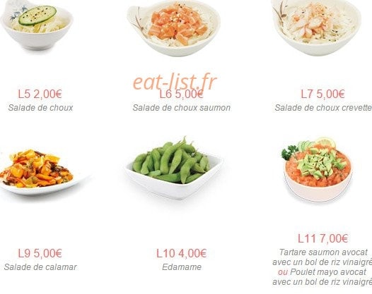 Sushi One — carte page 1