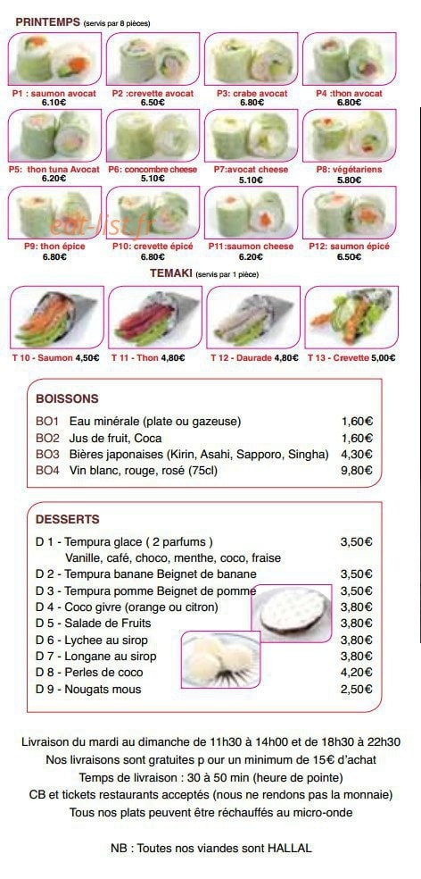 Wasabï — carte page 7