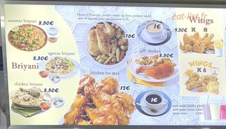 Allo Chicken — carte page 2