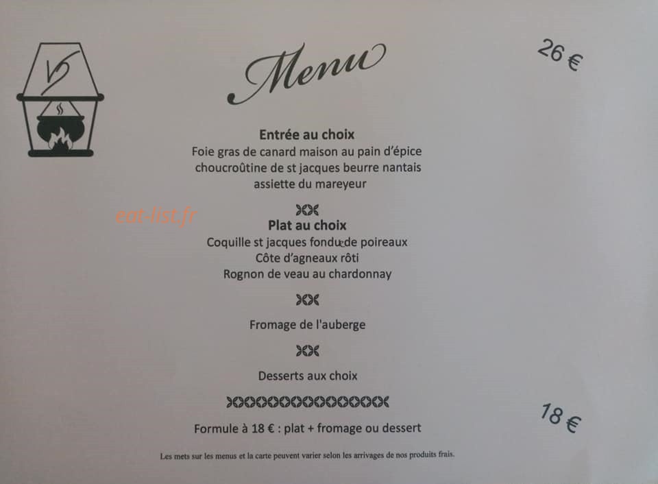 Auberge du Vieux Domaine — carte page 2