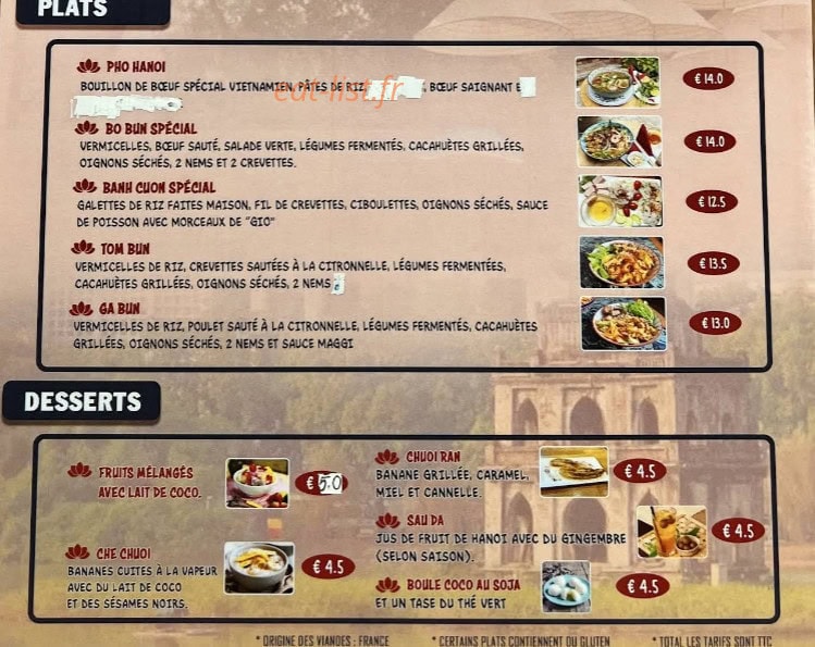Chez KIM — carte page 2