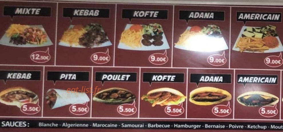 Délice Kebab — carte page 2