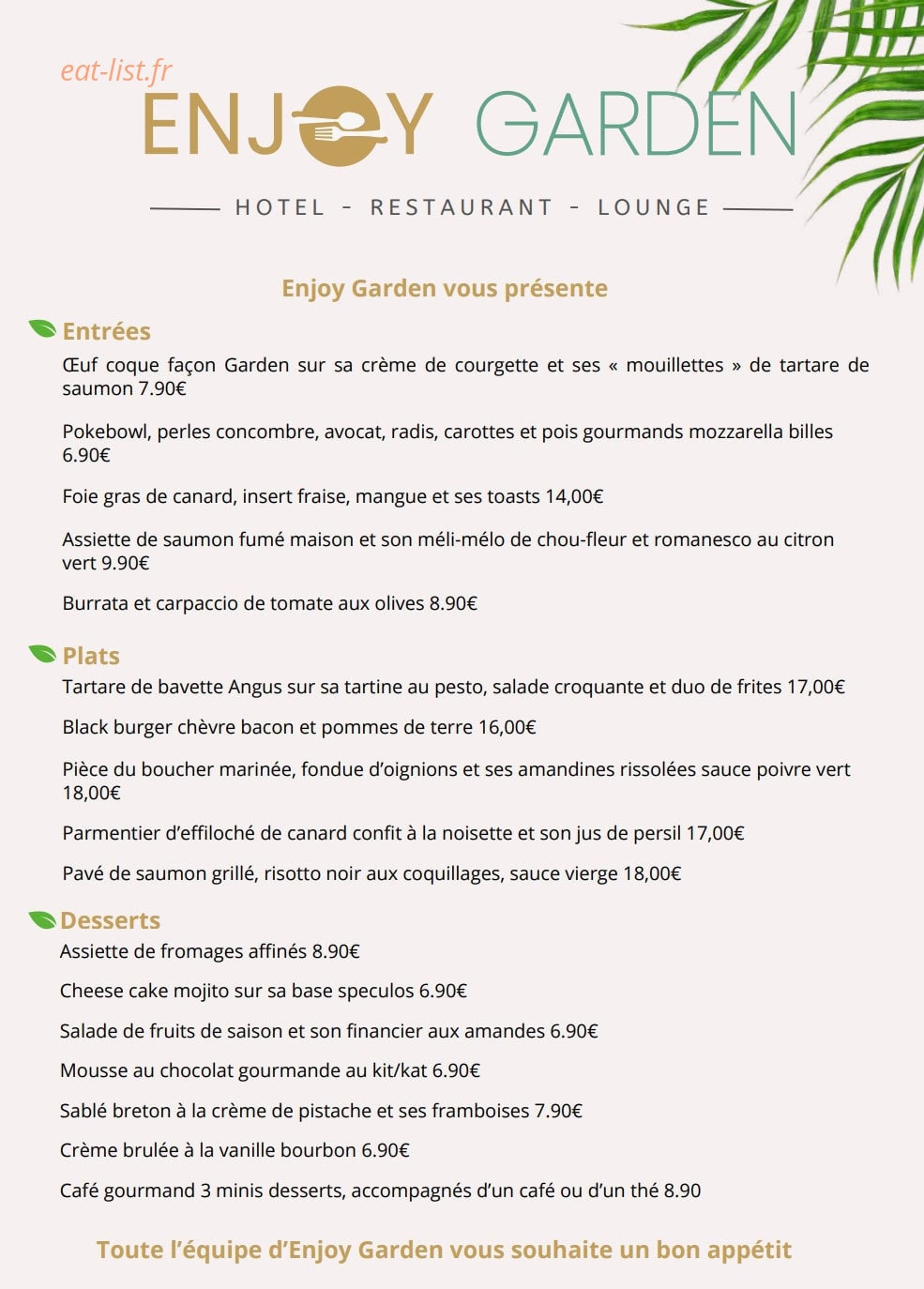 Enjoy Garden — carte page 1
