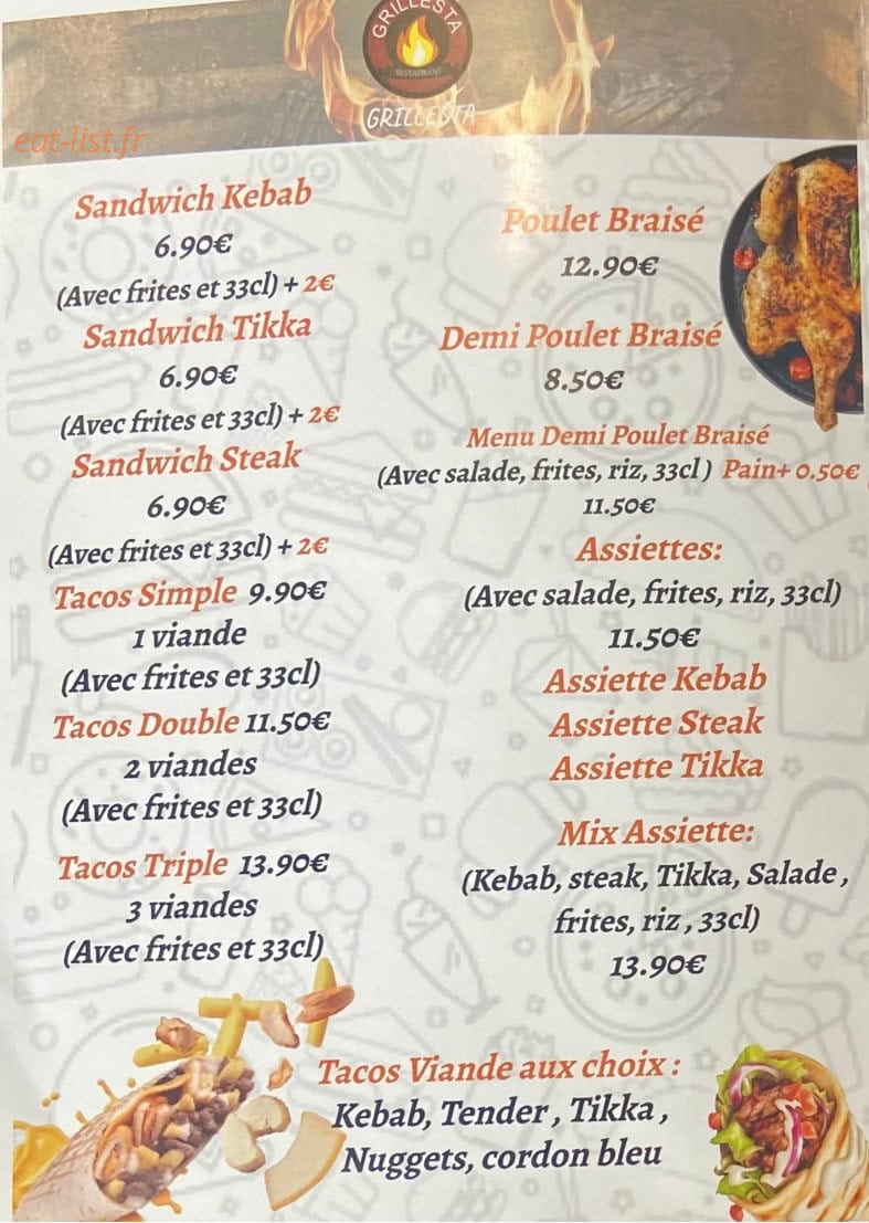 Grillesta — carte page 2