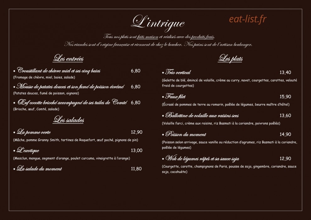 L'intrigue — carte page 1