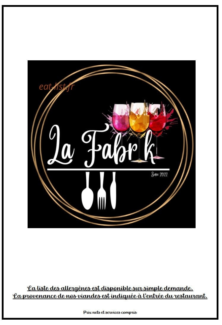 La Fabryk — carte page 1