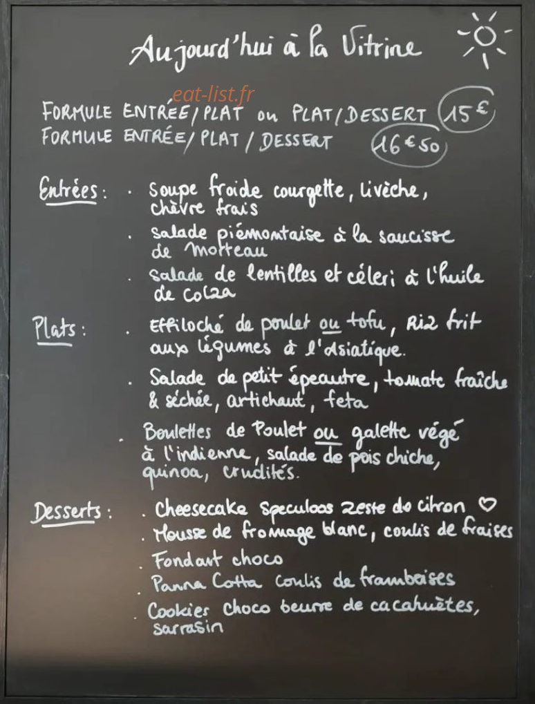 La Vitrine — carte page 1