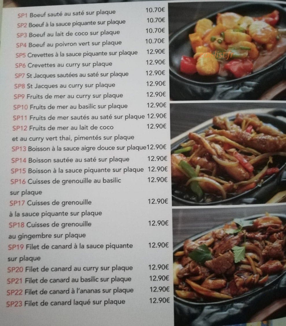Les Délices d'Asie — carte page 13