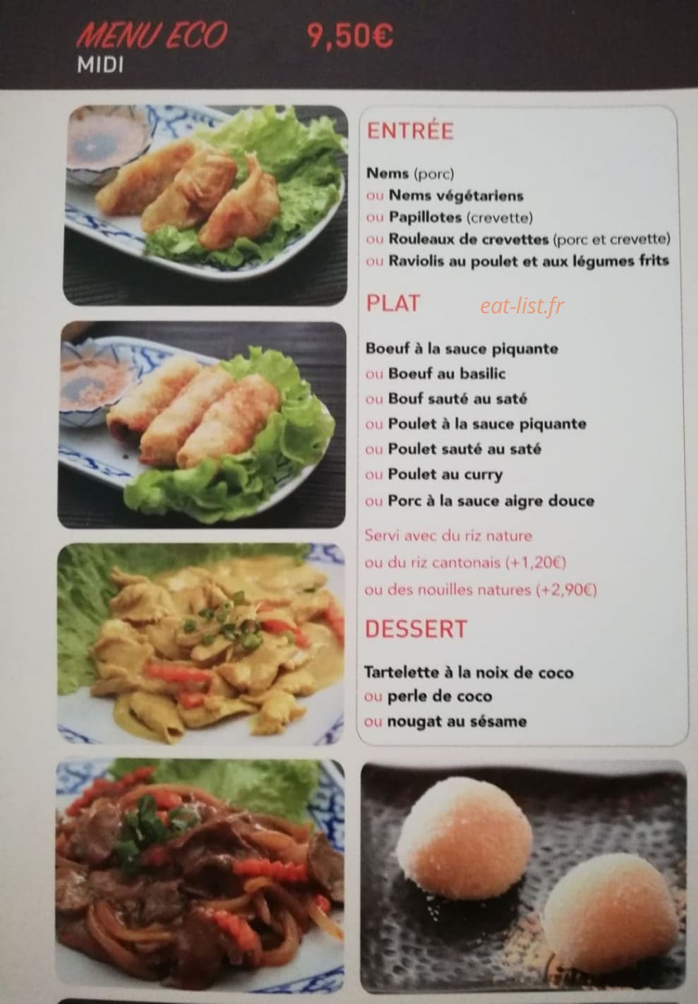 Les Délices d'Asie — carte page 1