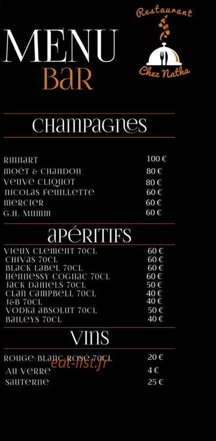 Restaurant Cheznatha — carte page 3