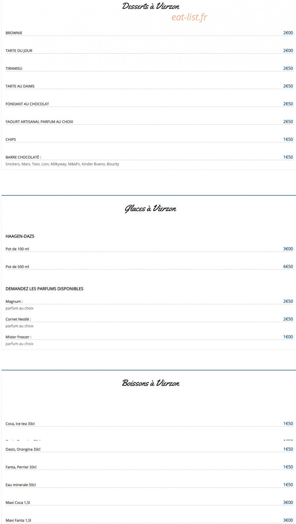 Victoria Pizza — carte page 9