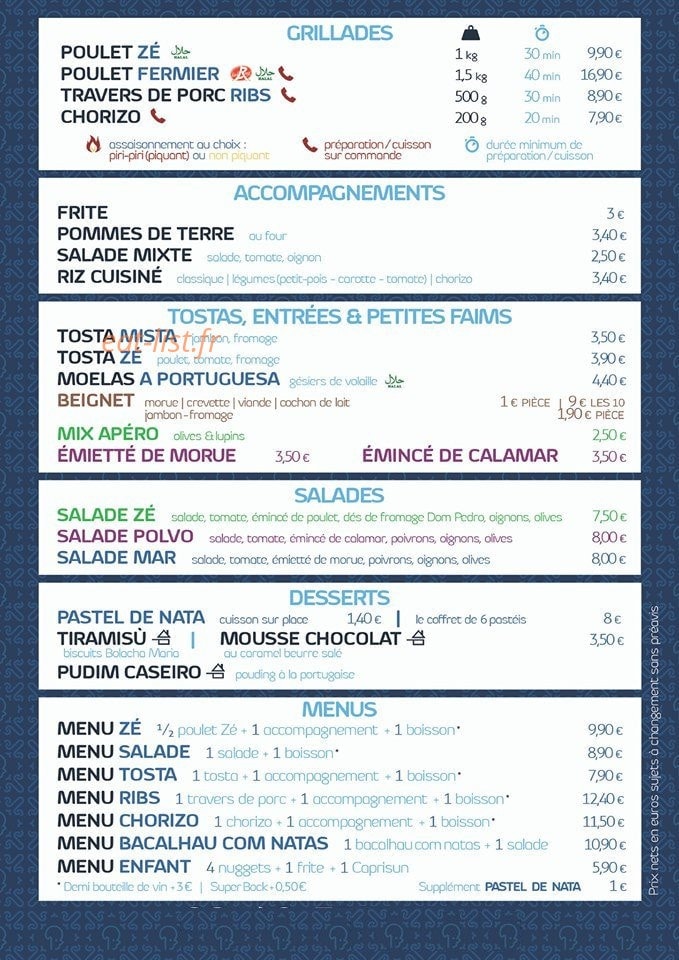 Zé Churrasqueira — carte page 1