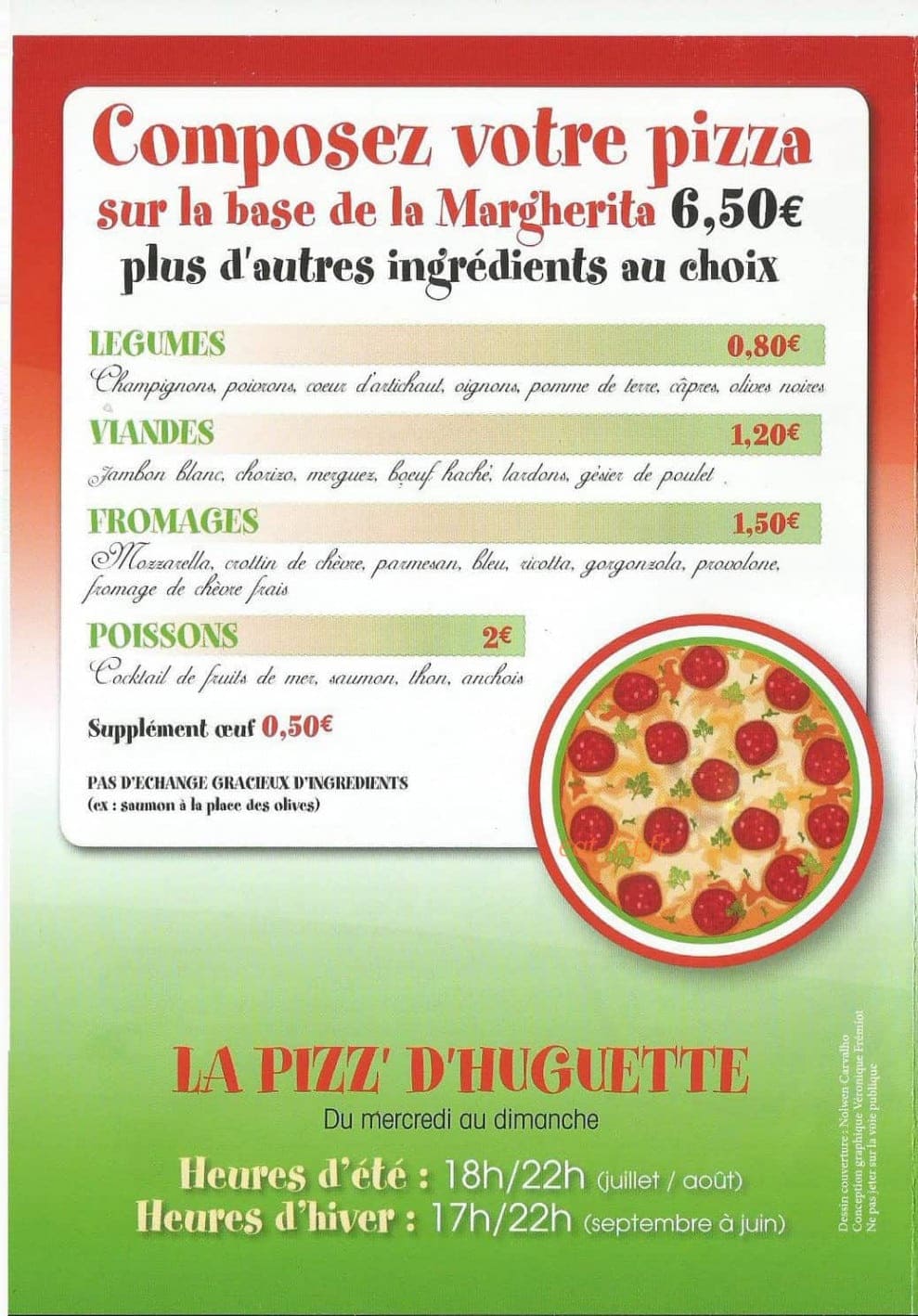 La pizz d' huguette — carte page 4