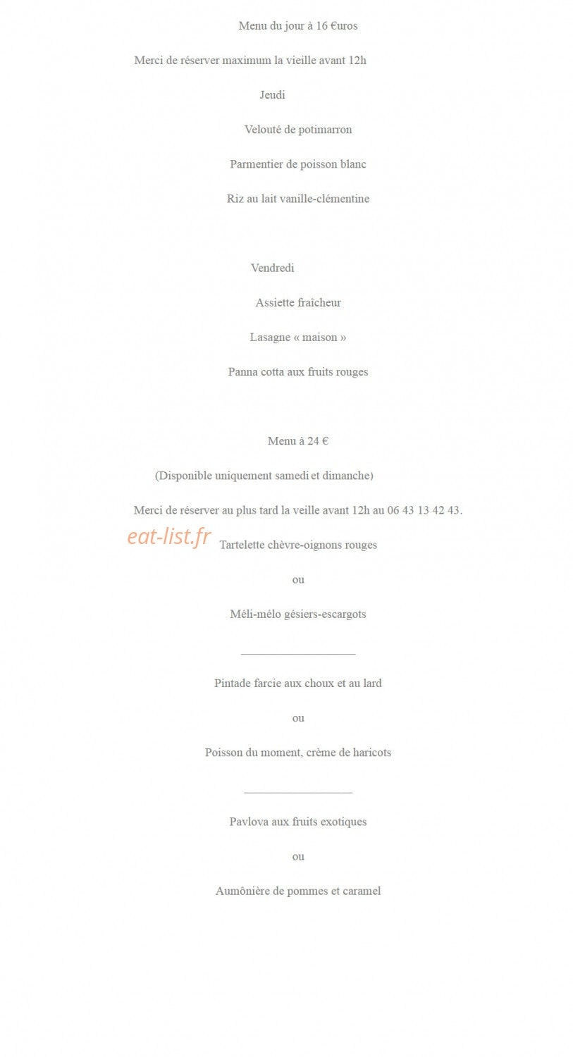 Le Péché Mignon — carte page 2