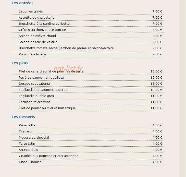 Le Copacabana — carte page 2
