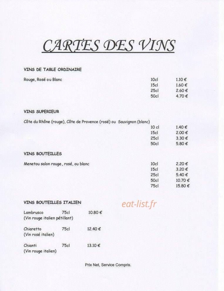 Hotel Restaurant de la Poste — carte page 8