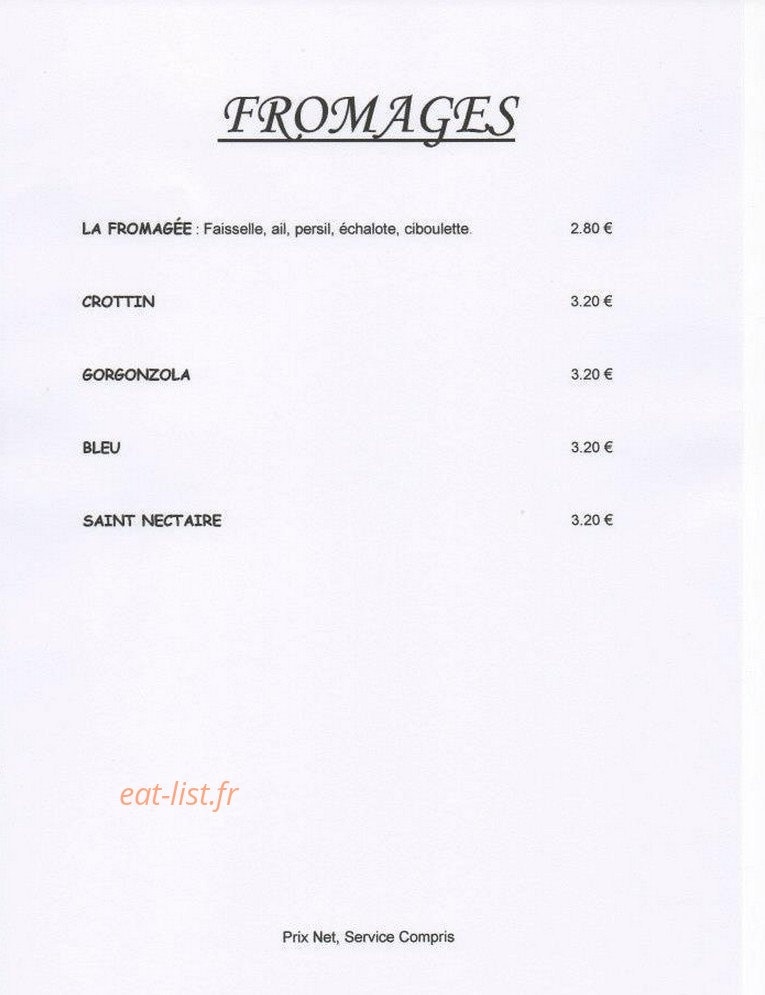 Hotel Restaurant de la Poste — carte page 5