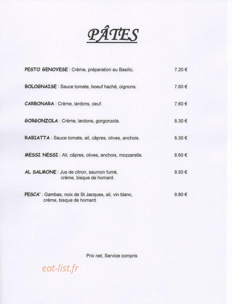 Hotel Restaurant de la Poste — carte page 4