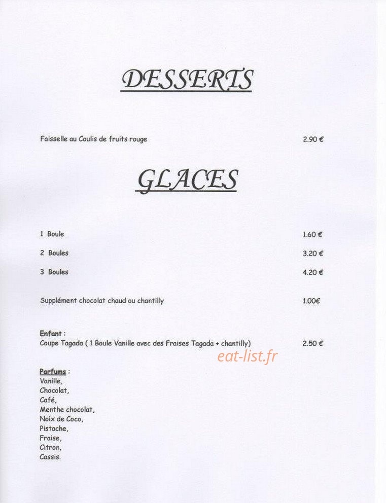 Hotel Restaurant de la Poste — carte page 6