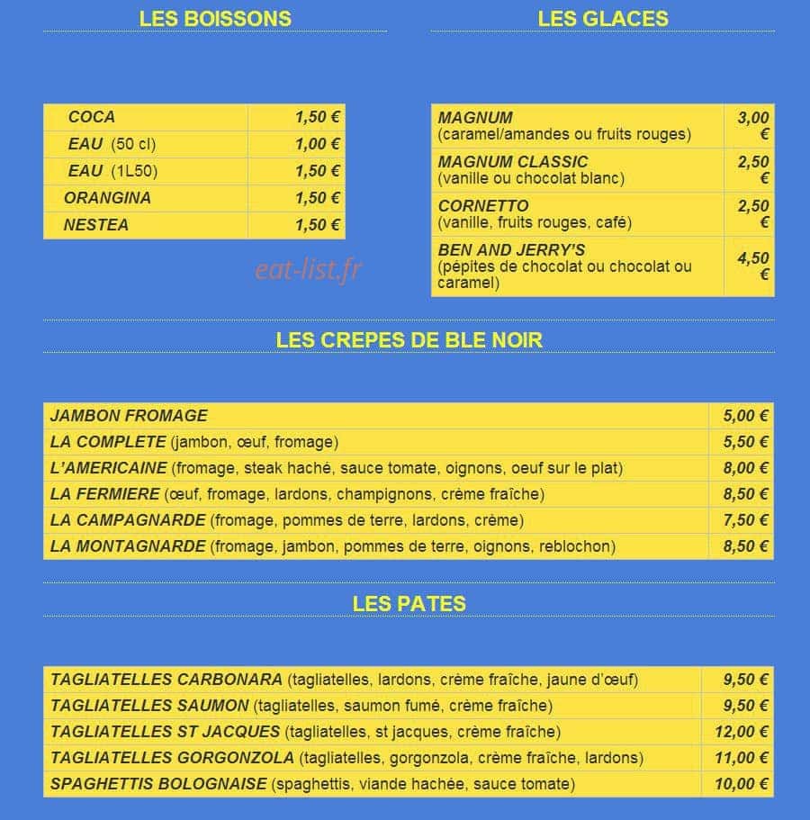 La Pizz' des Ponts — carte page 3