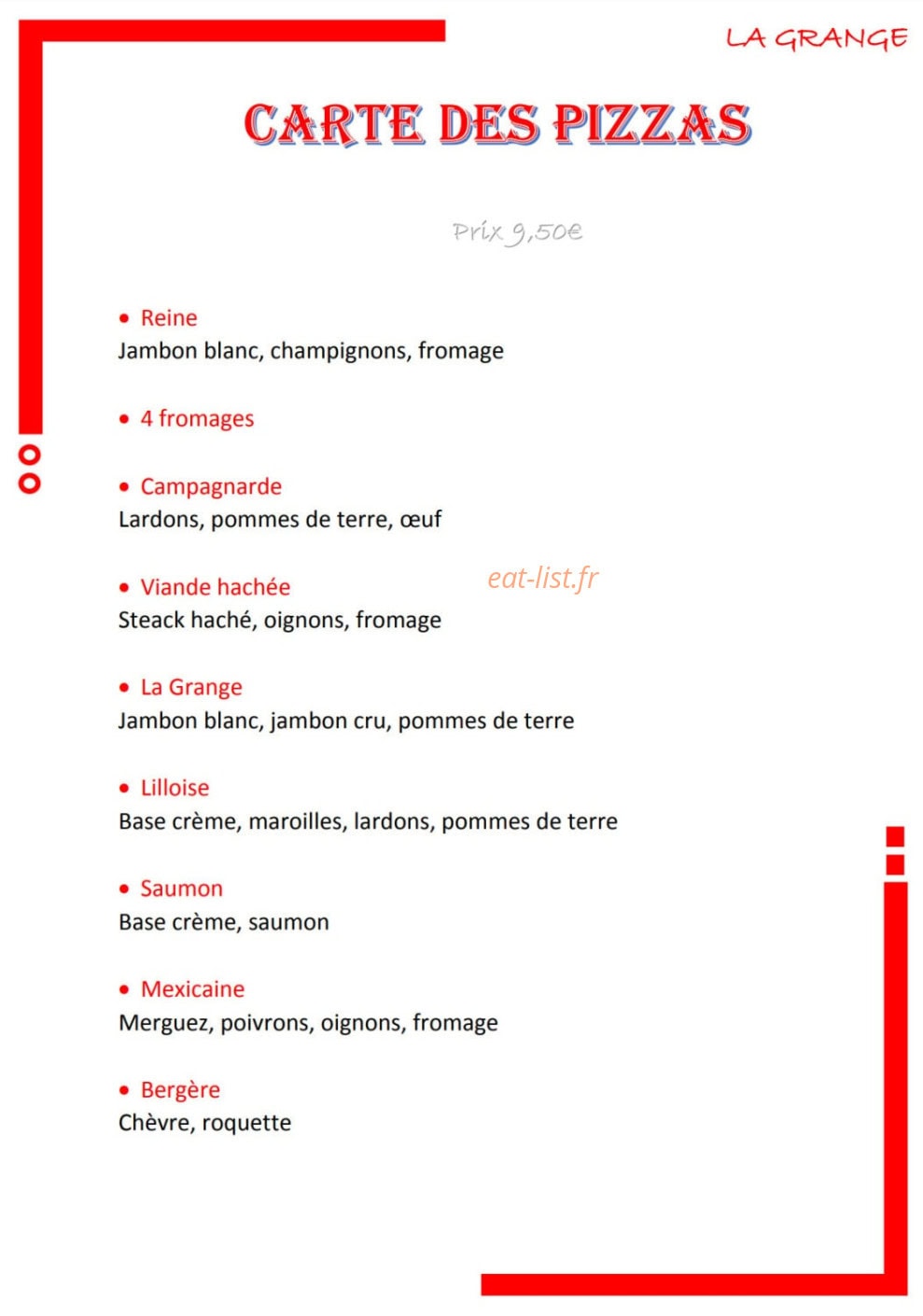 La Grange — carte page 1