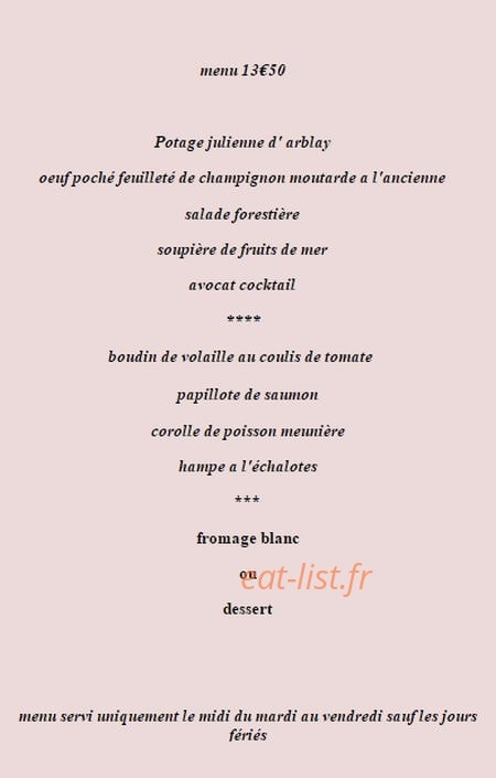 Auberge du Pont Canal — carte page 3