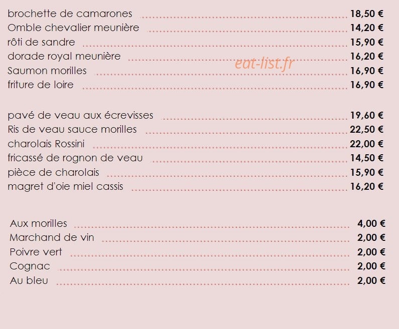 Auberge du Pont Canal — carte page 2