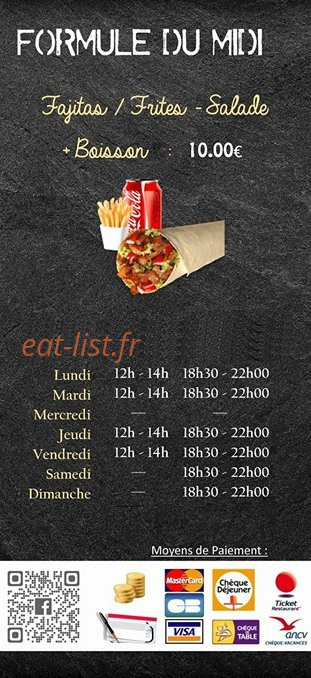 Carte et menu de La Fristouille à La Guerche sur l'Aubois — Le formule du midi et informations