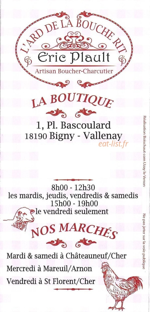 Carte et menu de L'Ard de la Bouche Rit à Saint Loup des Chaumes — Les informations page 3