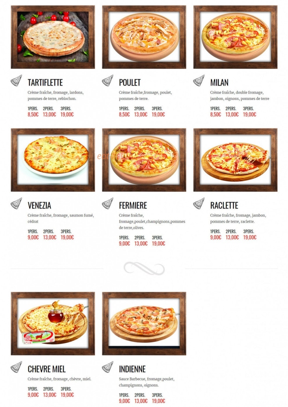 Andiamo Pizza — carte page 4