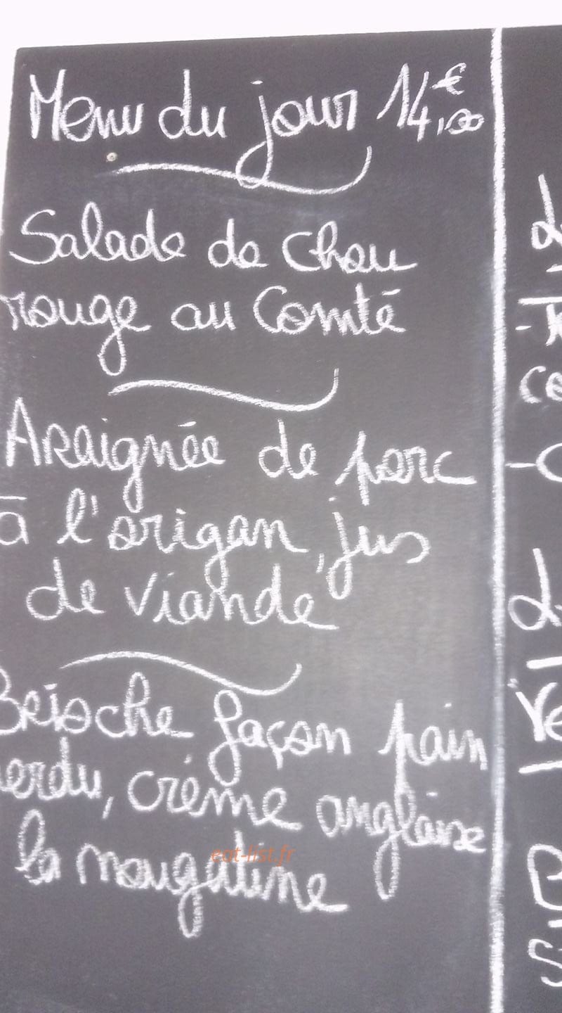 Le Bistro des halles — carte page 1