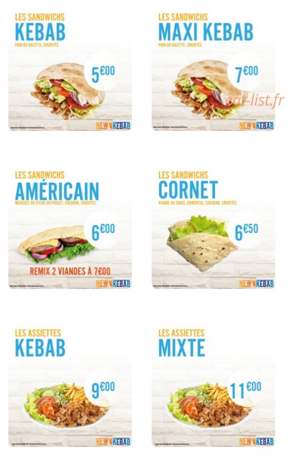 New Kebab — carte page 1