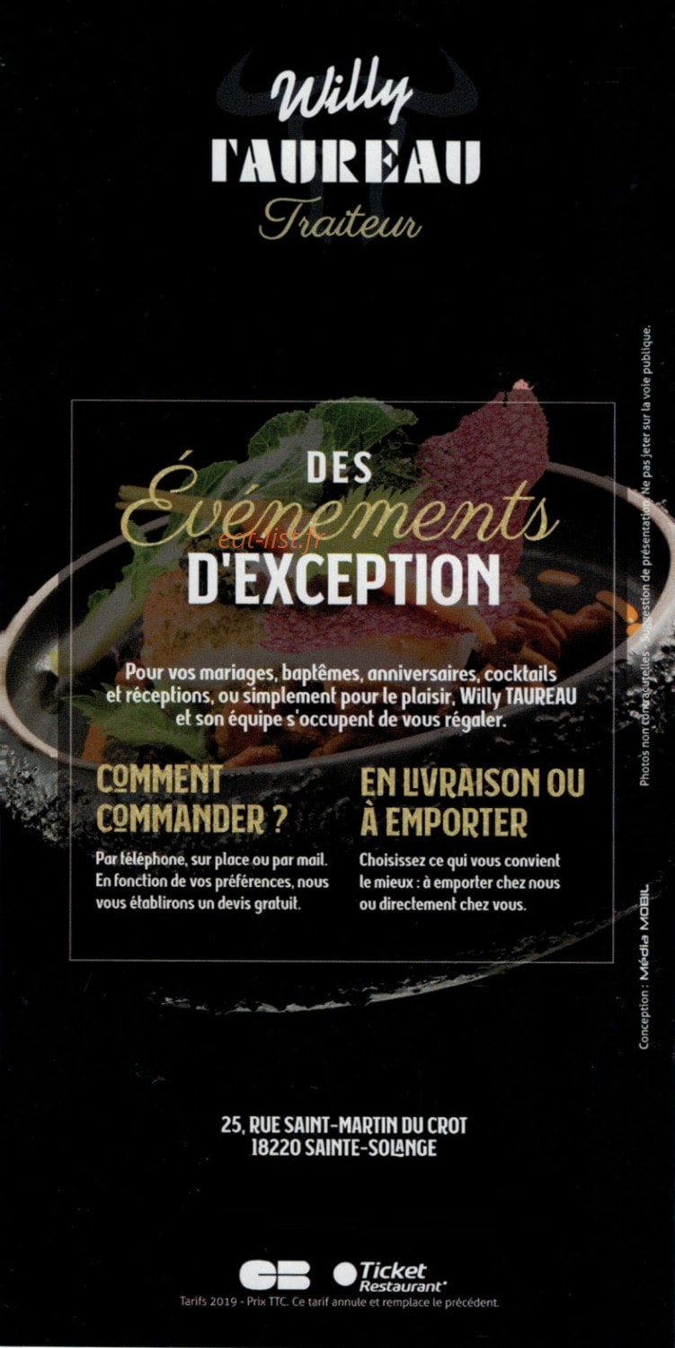 Willy Taureau — carte page 8