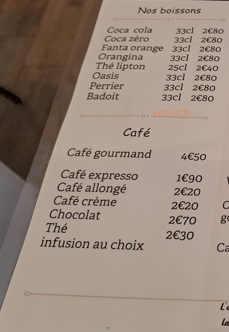 La Ch'tite Frite Culanaise — carte page 4