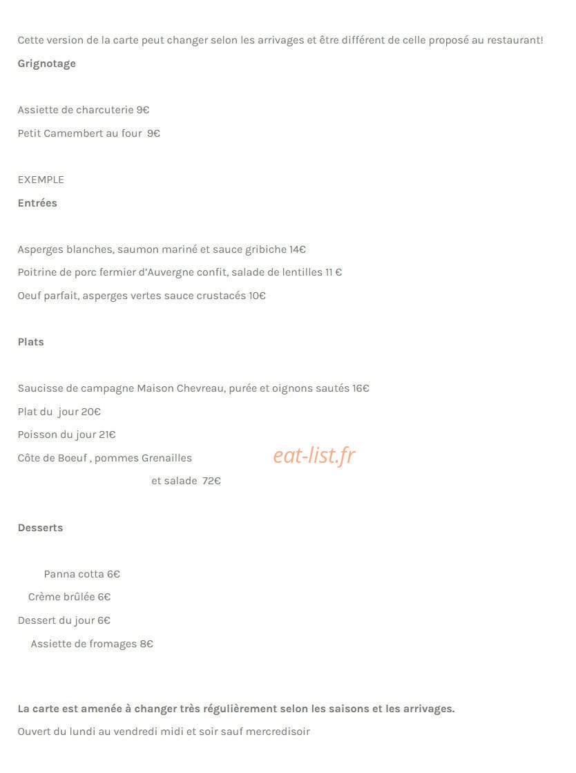 Au Bon Laboureur — carte page 2