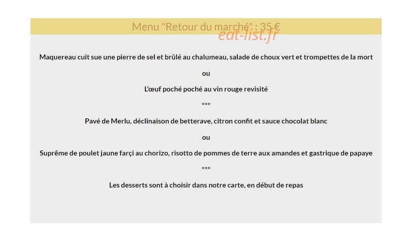 Auberge st Thibault — carte page 2