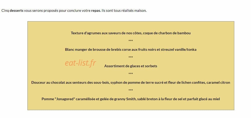 Auberge st Thibault — carte page 4