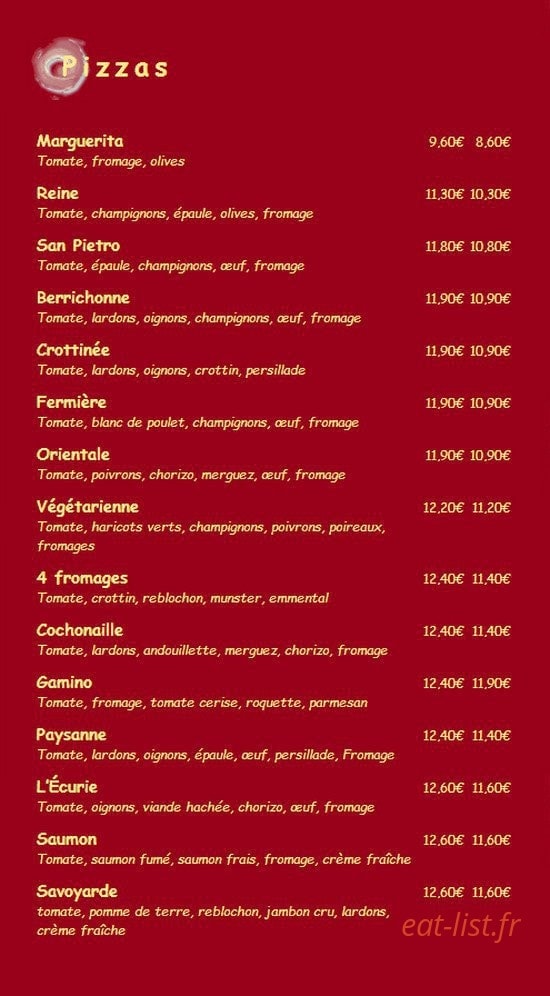 Auberge Ecurie — carte page 3