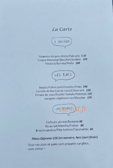 La Petite Maison — carte page 1