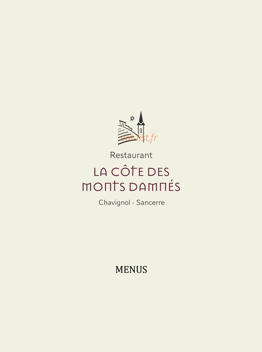 Restaurant Famille Bourgeois — carte page 1