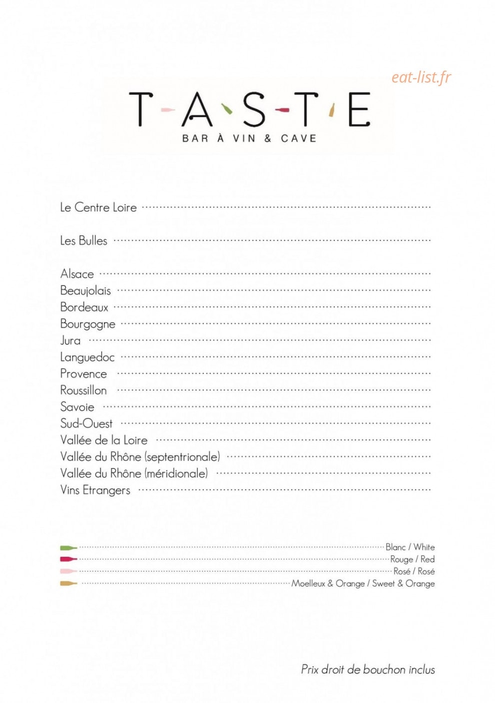 Taste — carte page 2