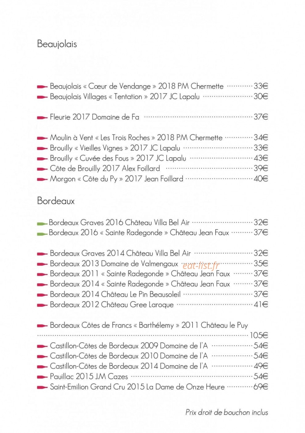 Taste — carte page 6