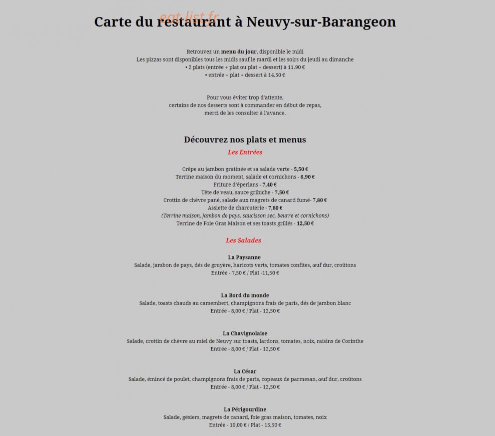 Au Bord Du Monde — carte page 1