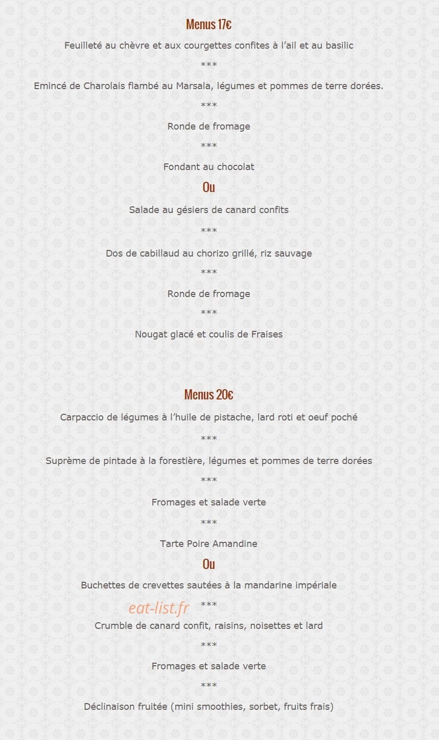 L'Eventail Gourmand — carte page 2