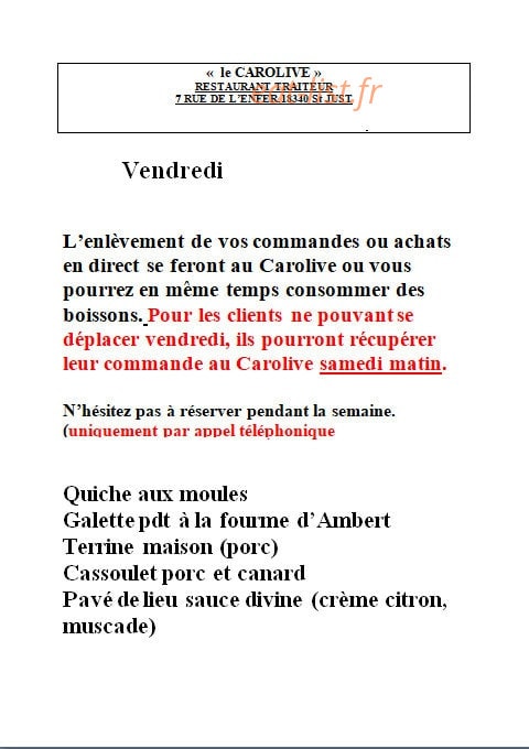 Le Carolive — carte page 1